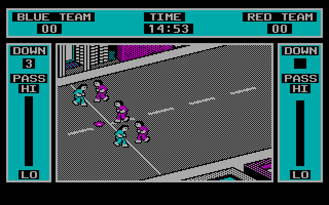 Street Football IBM PC/Compatibles Screenshot: Opposing team almost has a touchdown...