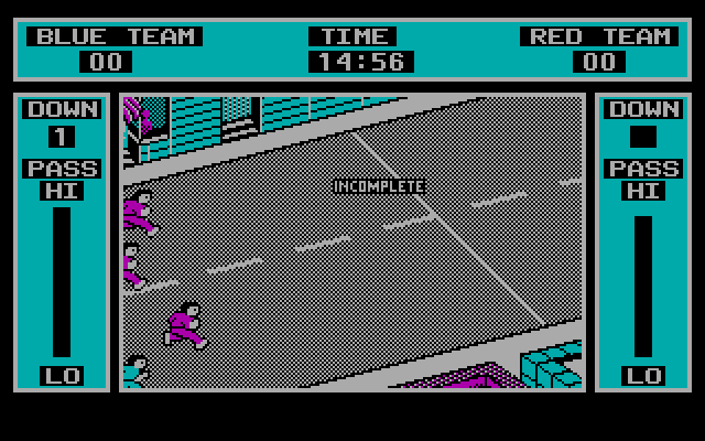 Street Football IBM PC/Compatibles Screenshot: Incomplete pass.