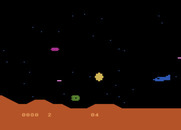 Moon Patrol for Atari 8-bit - Enemy destroyed...