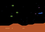 Moon Patrol for Atari 8-bit - Game start.
