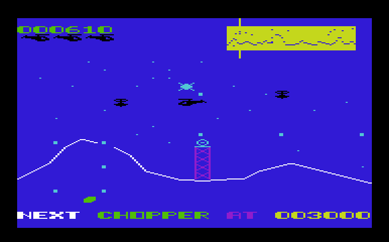 Sidewinder Commodore VIC-20 Screenshot: Level two begins...