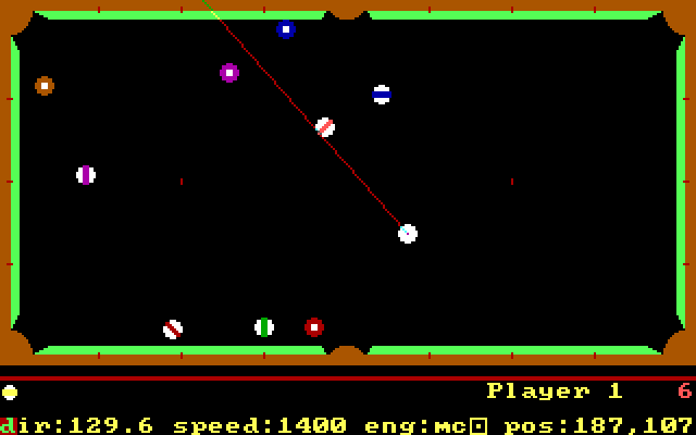 PC Pool Challenges IBM PC/Compatibles Screenshot: Can I make this shot?