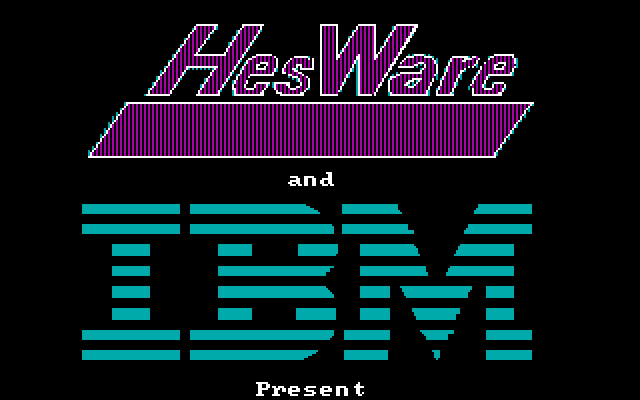PC Pool Challenges IBM PC/Compatibles Screenshot: HesWare / IBM logo screen.