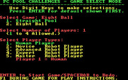 PC Pool Challenges for IBM PC/Compatibles - There are several game options you can choose from.