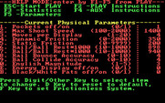 PC Pool Challenges for IBM PC/Compatibles - Current game parameters.