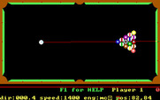 PC Pool Challenges for IBM PC/Compatibles - Game start.