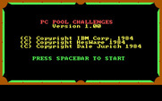 PC Pool Challenges for IBM PC/Compatibles - Title screen.