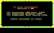 PC Pool Challenges for IBM PC/Compatibles - Title screen.