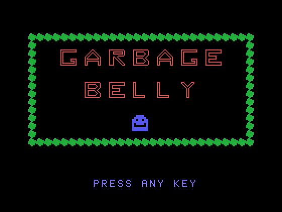 Garbage Belly TI-99/4A Screenshot: Title screen.
