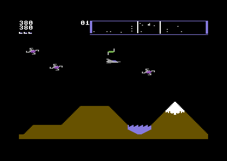 Astroblitz Commodore 64 Screenshot: Careful, opponents approach from every direction!