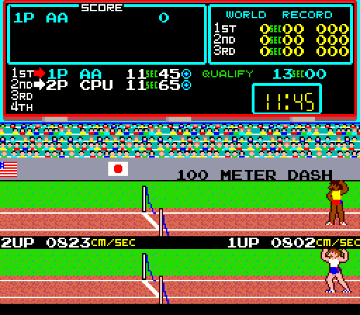 Track & Field Arcade Screenshot: Dash completed! I qualified with a short amount of time to spare...