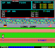 Track & Field for Arcade - Preparing to start the long jump...