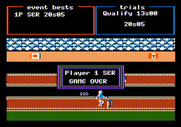 Track & Field for Apple II - Game over.