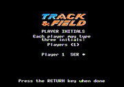 Track & Field for Apple II - Player one, enter your initials...