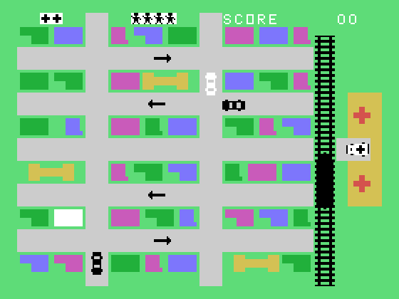 Ambulance TI-99/4A Screenshot: Game start.