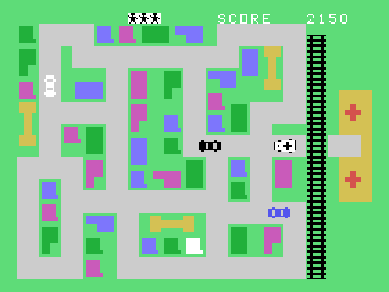 Ambulance TI-99/4A Screenshot: Start of level 2.