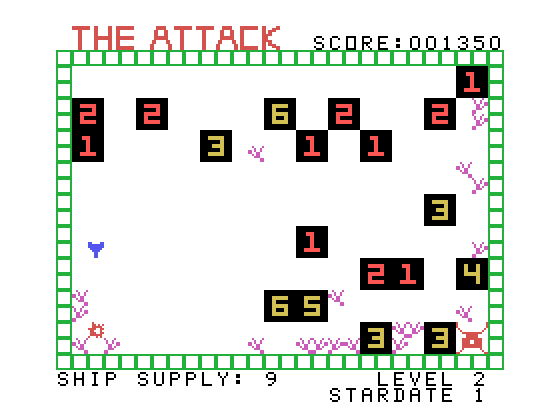 Attack, The TI-99/4A Screenshot: Opponent destroyed...