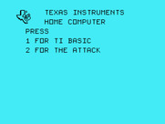 Attack, The for TI-99/4A - TI-99/4A main menu.