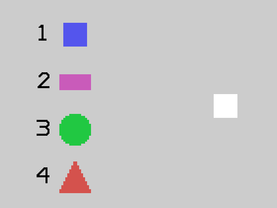 Early Learning Fun TI-99/4A Screenshot: Match shapes before time runs out!