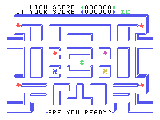 MunchMan TI-99/4A Screenshot: Are you ready to begin?