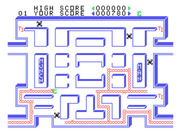 MunchMan for TI-99/4A - You can munch on opponents when they are black.