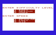 Math Book I for Commodore VIC-20 - Math Quiz - Select difficulty.