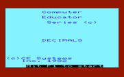 Math Book I for Commodore VIC-20 - Decimals - Title screen.