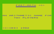 Math Book I for Commodore VIC-20 - Fast Math - Title screen.