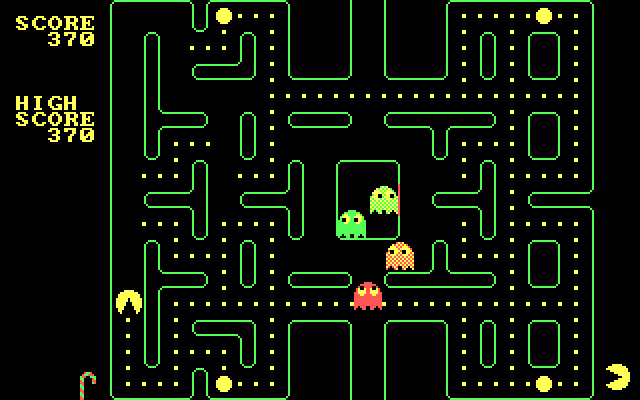 PC-Man IBM PC/Compatibles Screenshot: Eating dots...