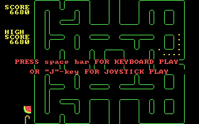 PC-Man IBM PC/Compatibles Screenshot: Game over.