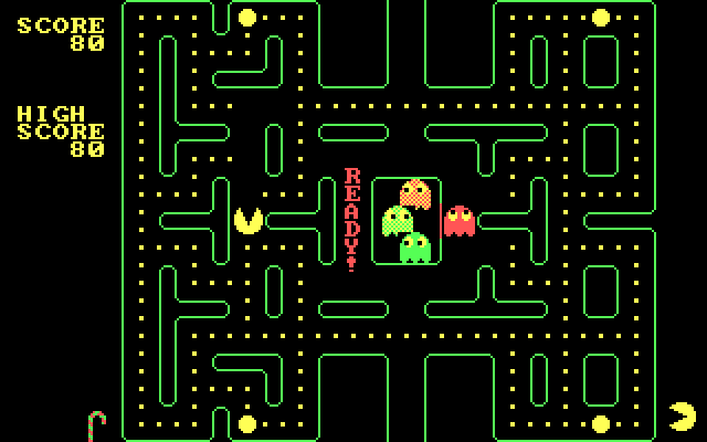 PC-Man IBM PC/Compatibles Screenshot: Ready to begin?