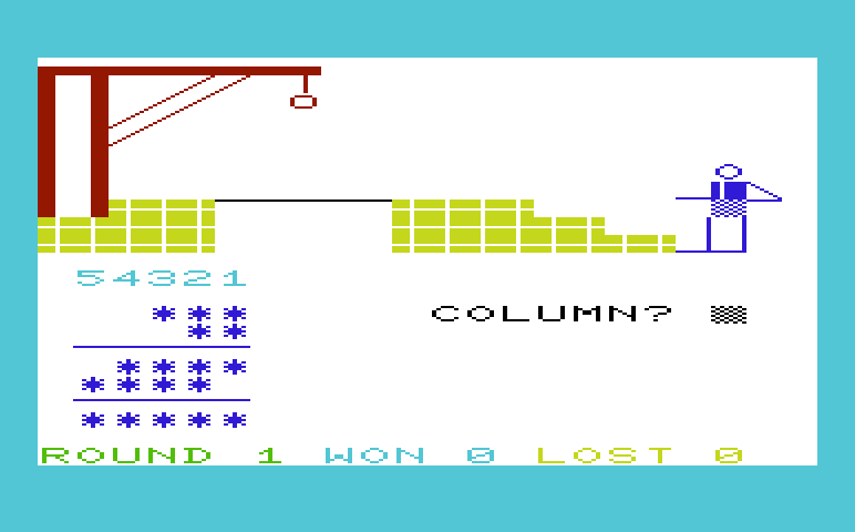 Hangman / Hangmath Commodore VIC-20 Screenshot: Hangmath - Game start.