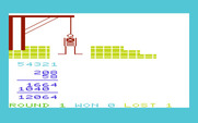 Hangman / Hangmath for Commodore VIC-20 - Hangmath - The solution to the problem is revealed at the end of the game.