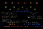 Picnic Paranoia for Atari 8-bit - Title screen.