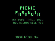 Picnic Paranoia for TI-99/4A - Title screen.
