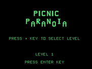 Picnic Paranoia for TI-99/4A - Game options.