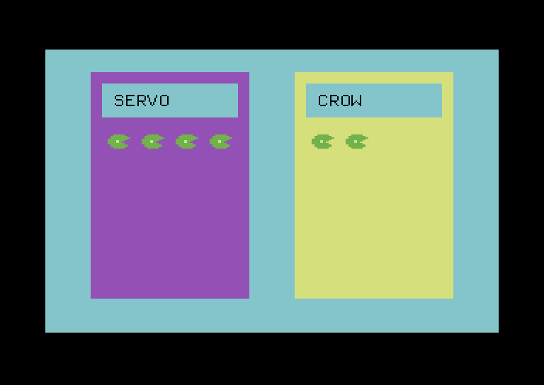 Frog Jump Commodore 64 Screenshot: Score for a two player game.
