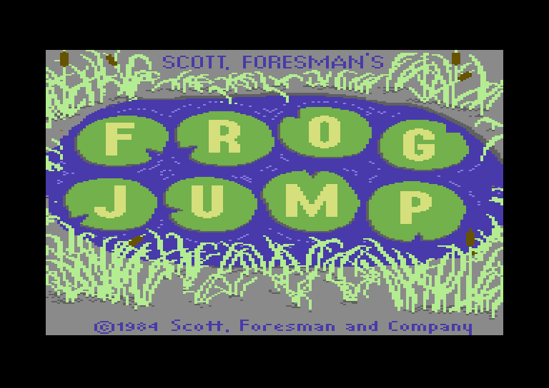 Frog Jump Commodore 64 Screenshot: Title screen.