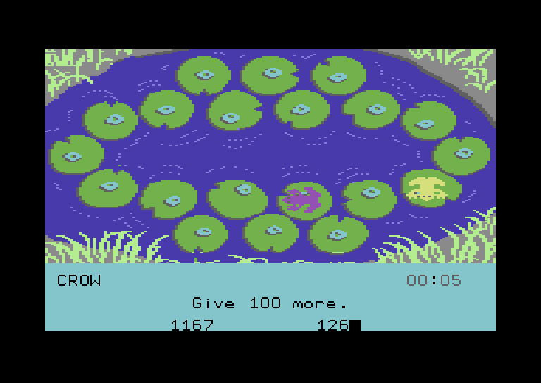 Frog Jump Commodore 64 Screenshot: Typing a response in...What's the last digit?