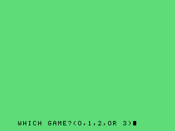 Winging It Flight Simulator TI-99/4A Screenshot: Which game number do you want to play?