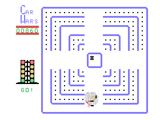 Car Wars TI-99/4A Screenshot: Crash!