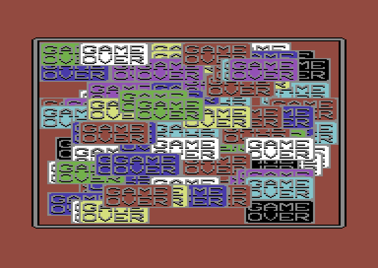Thing on a Spring Commodore 64 Screenshot: Game over.