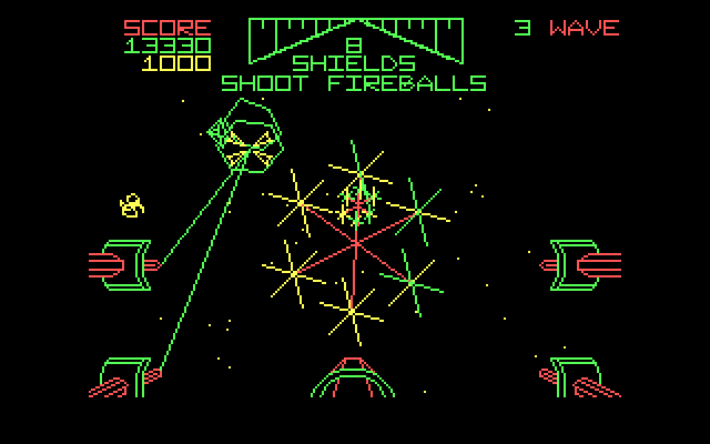 Star Wars IBM PC/Compatibles Screenshot: Tie fighter hit!