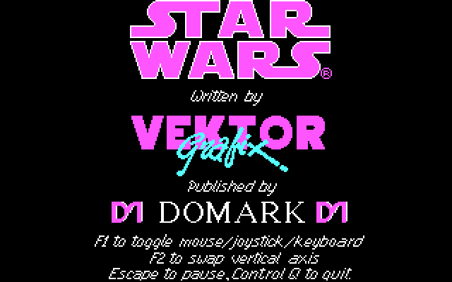 Star Wars IBM PC/Compatibles Screenshot: Title screen (Domark release).