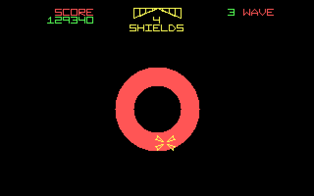 Star Wars IBM PC/Compatibles Screenshot: The death star explodes with a series of flashing circles.