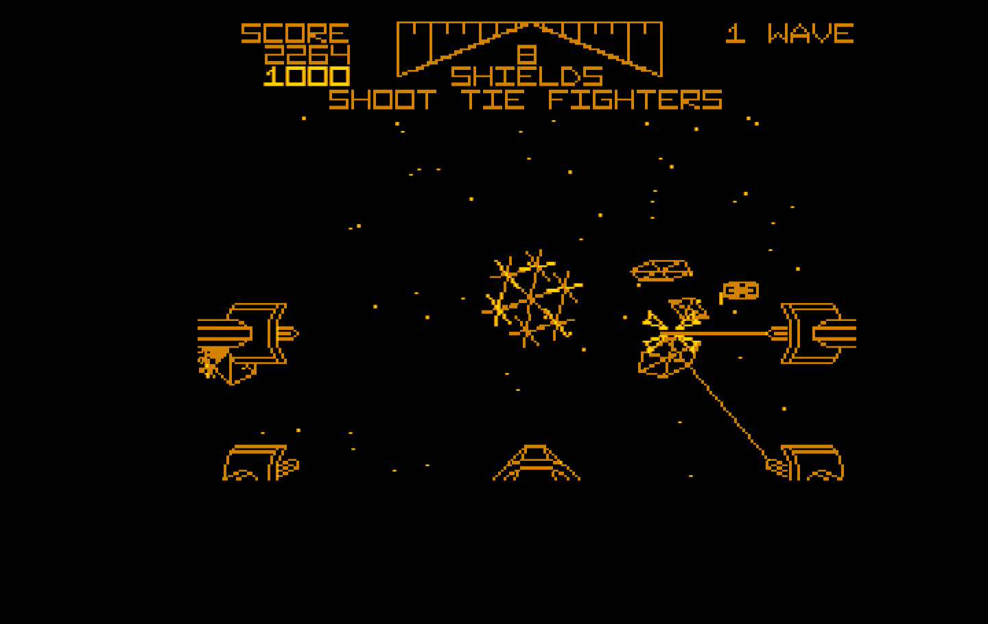 Star Wars IBM PC/Compatibles Screenshot: One target destroyed...
