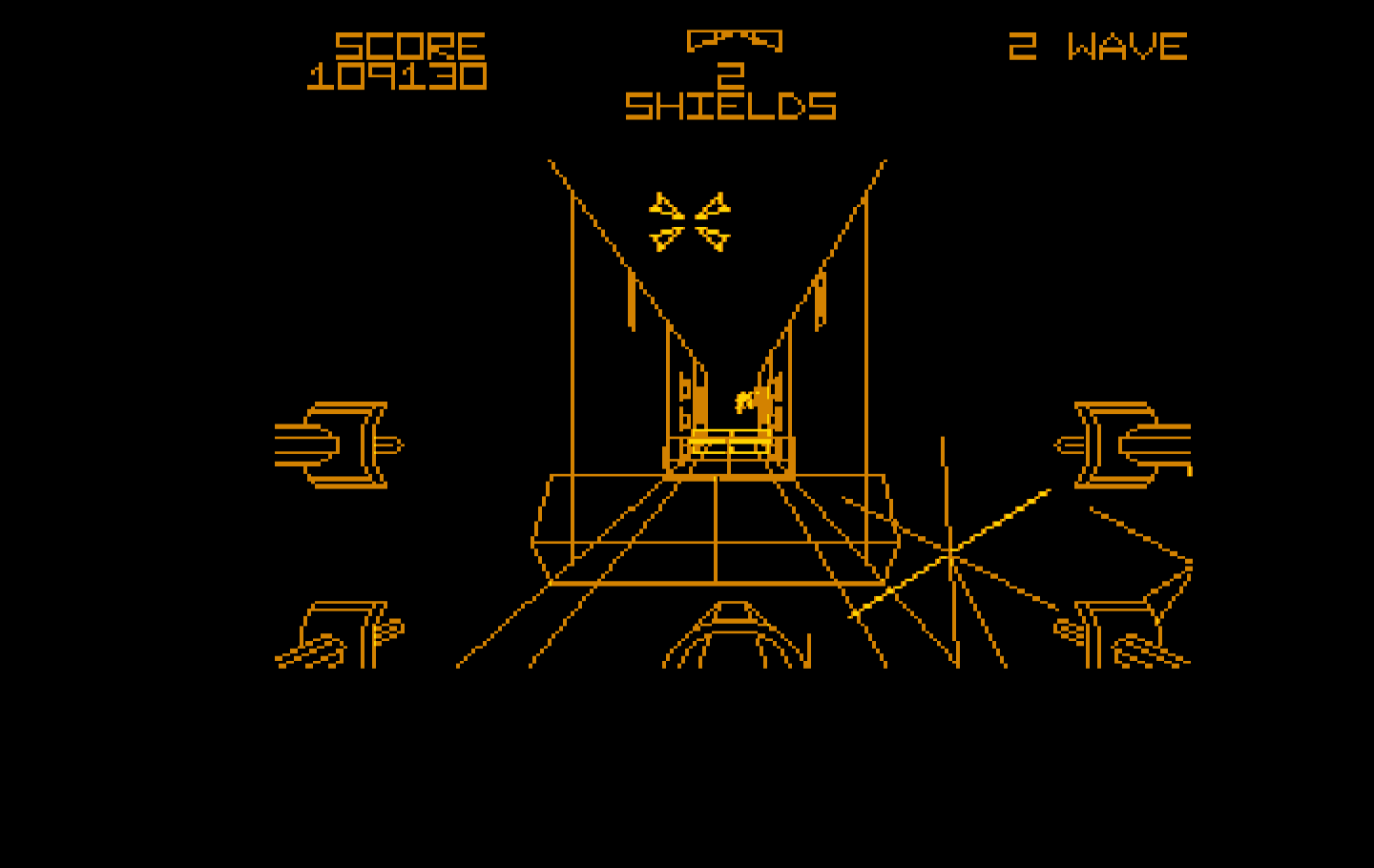Star Wars IBM PC/Compatibles Screenshot: Don't crash into barriers...