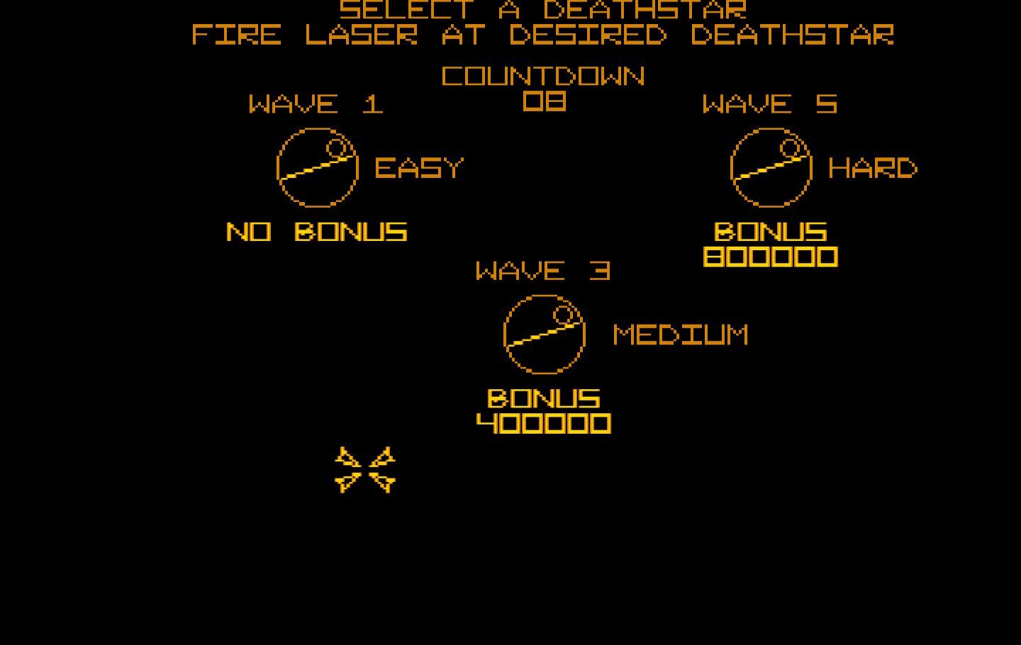 Star Wars IBM PC/Compatibles Screenshot: Select starting difficulty level.