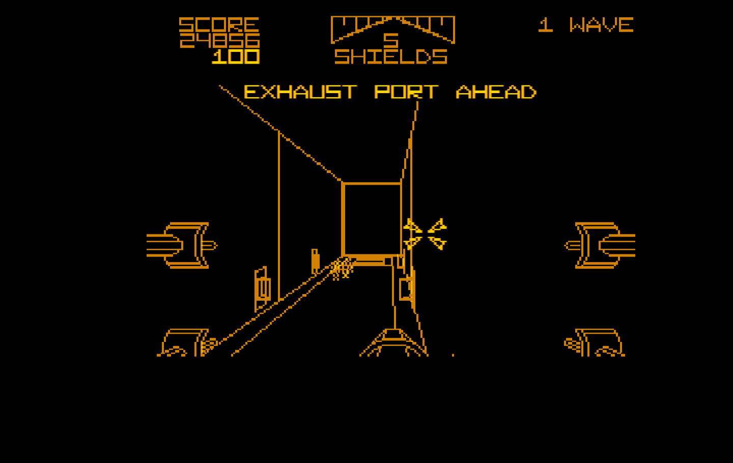 Star Wars IBM PC/Compatibles Screenshot: The exhaust port is ahead!