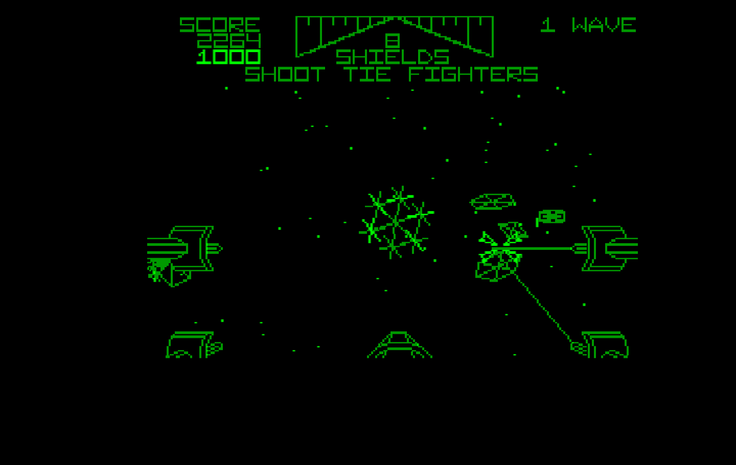 Star Wars IBM PC/Compatibles Screenshot: One target destroyed...